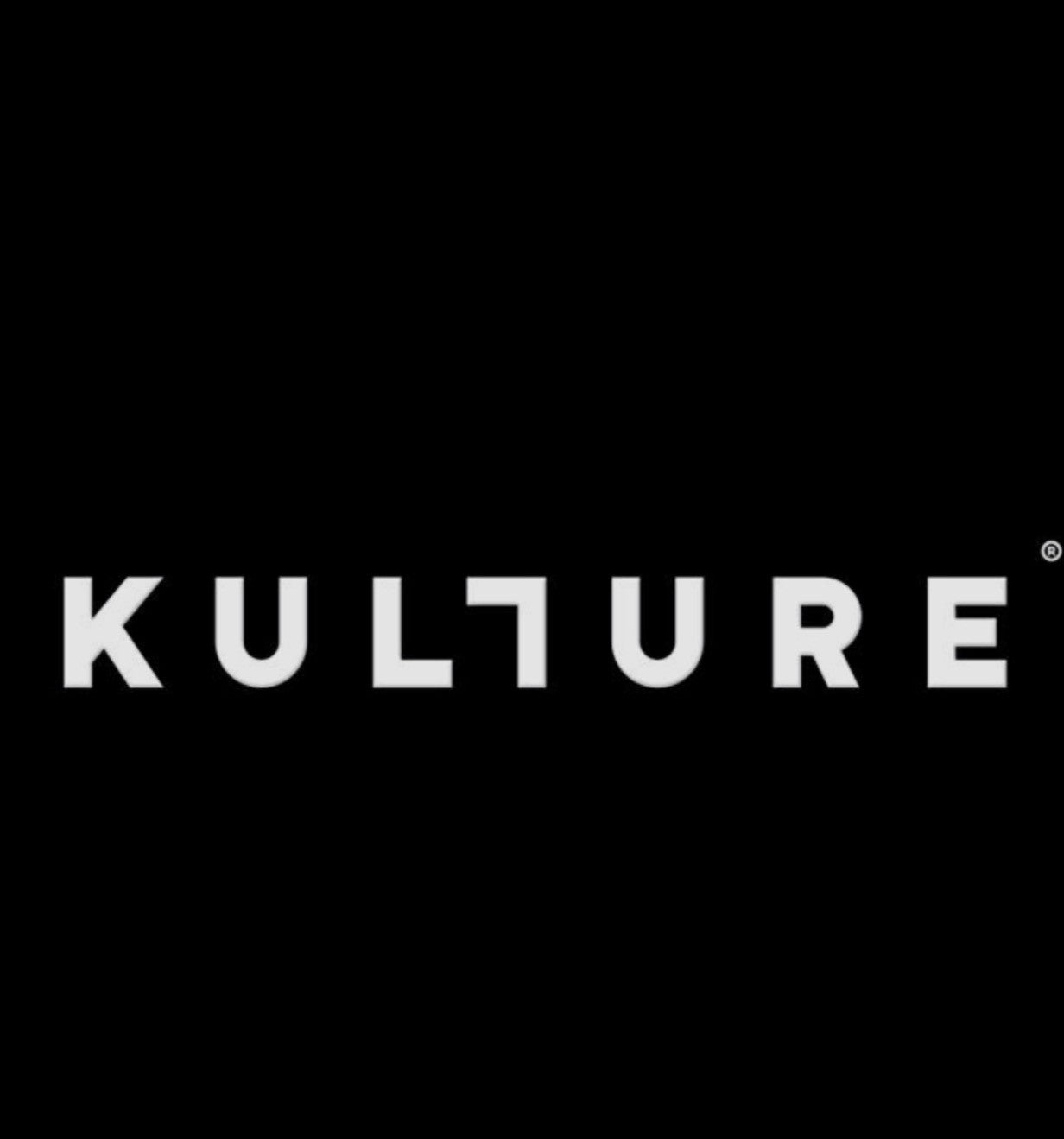 The image features "KULTURE" in bold uppercase white font, centered on a black background, styled like the elegant Kulture Gift Kard by Kulture, Inc.